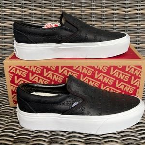 Vans Classic Slip On PLATFORMS Deboss Otw Black/Black WMNS